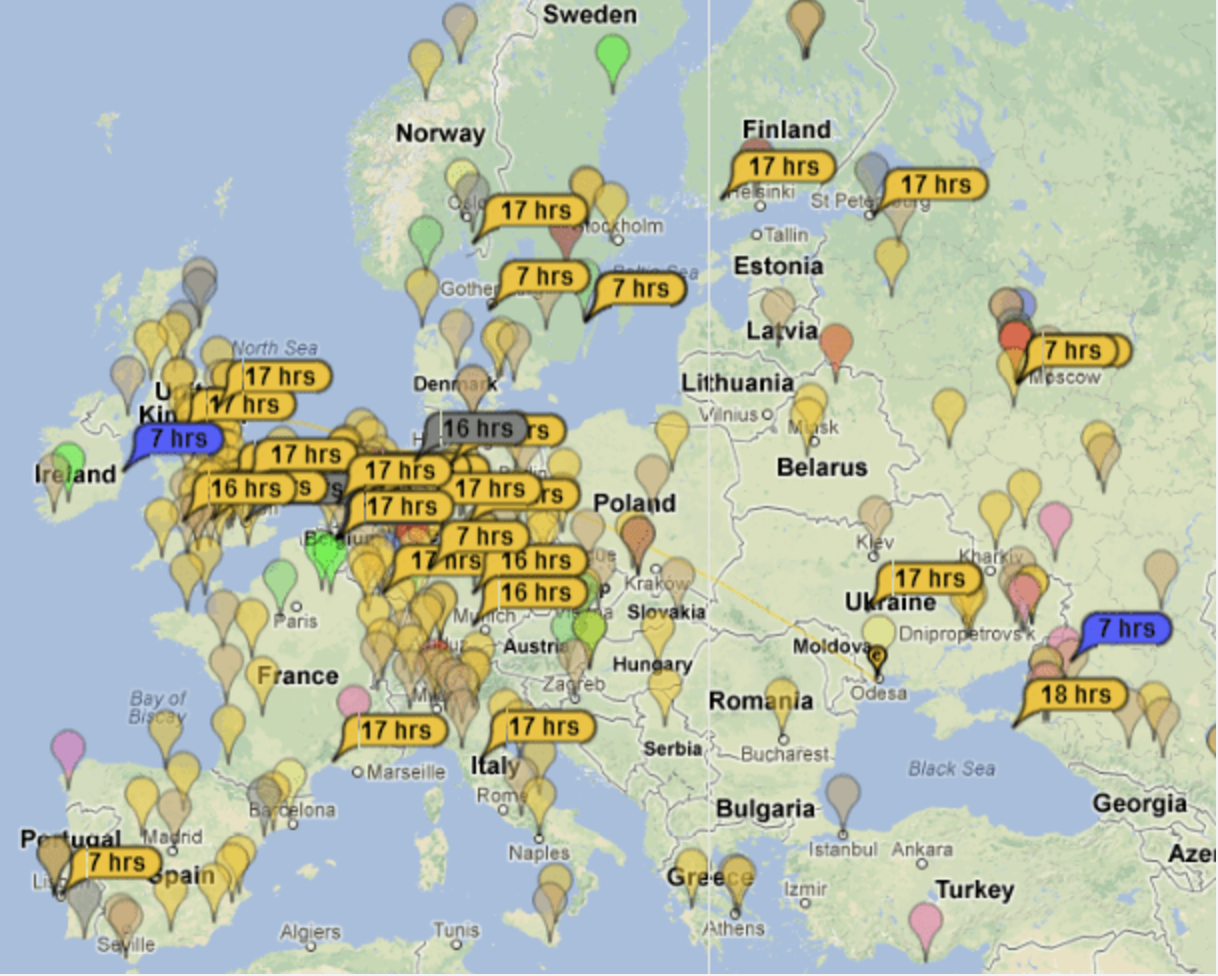 DX FT8 Map